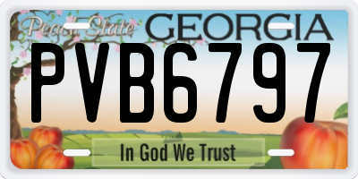 GA license plate PVB6797