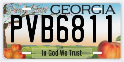 GA license plate PVB6811