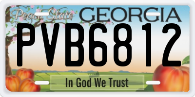 GA license plate PVB6812