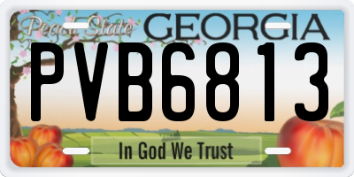 GA license plate PVB6813