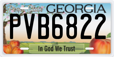 GA license plate PVB6822