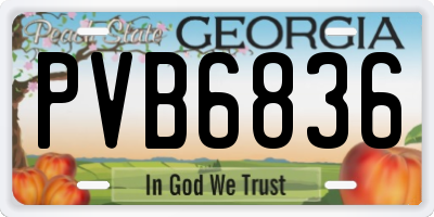 GA license plate PVB6836