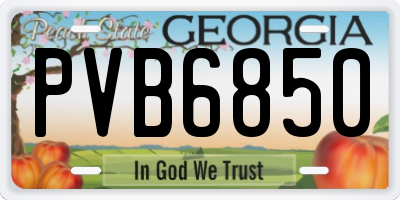 GA license plate PVB6850