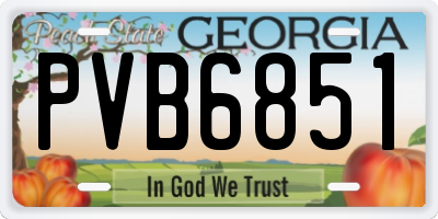 GA license plate PVB6851