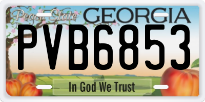GA license plate PVB6853