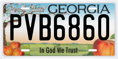 GA license plate PVB6860