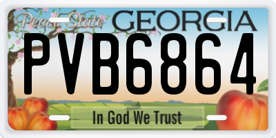GA license plate PVB6864