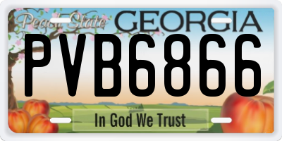 GA license plate PVB6866