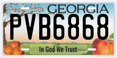 GA license plate PVB6868