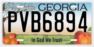 GA license plate PVB6894
