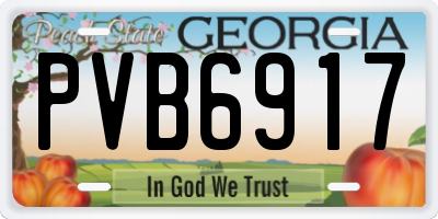 GA license plate PVB6917