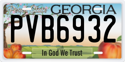 GA license plate PVB6932