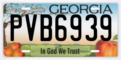 GA license plate PVB6939