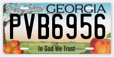 GA license plate PVB6956