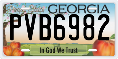 GA license plate PVB6982