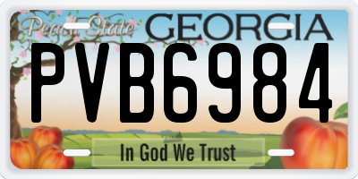 GA license plate PVB6984