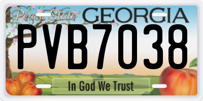 GA license plate PVB7038