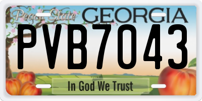 GA license plate PVB7043