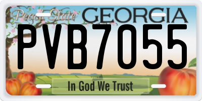 GA license plate PVB7055