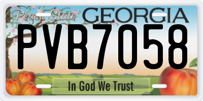GA license plate PVB7058