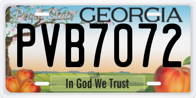 GA license plate PVB7072