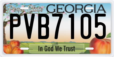 GA license plate PVB7105