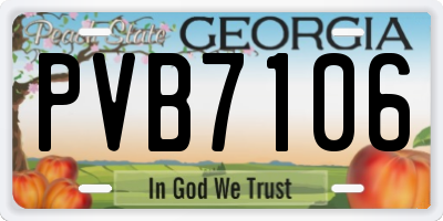 GA license plate PVB7106