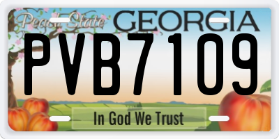 GA license plate PVB7109
