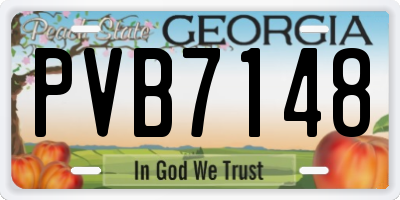 GA license plate PVB7148
