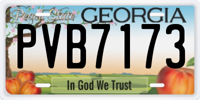 GA license plate PVB7173