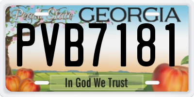 GA license plate PVB7181
