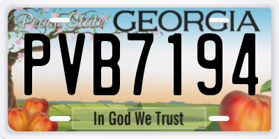 GA license plate PVB7194