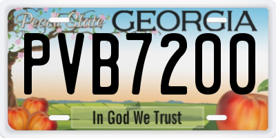 GA license plate PVB7200