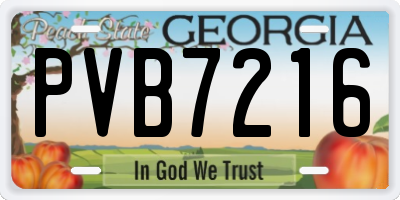 GA license plate PVB7216
