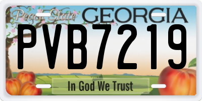 GA license plate PVB7219