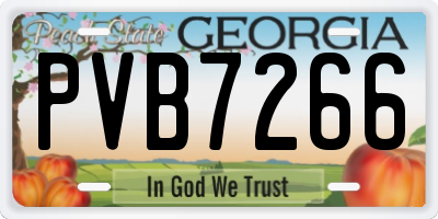 GA license plate PVB7266