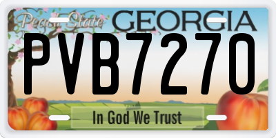 GA license plate PVB7270