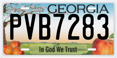 GA license plate PVB7283