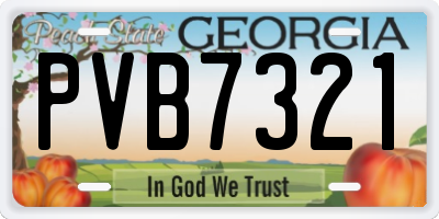 GA license plate PVB7321