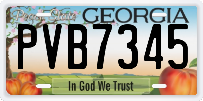 GA license plate PVB7345