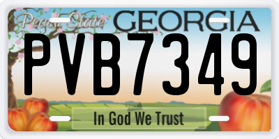 GA license plate PVB7349