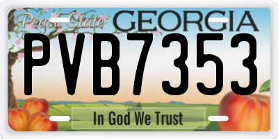 GA license plate PVB7353