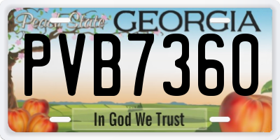 GA license plate PVB7360