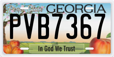 GA license plate PVB7367