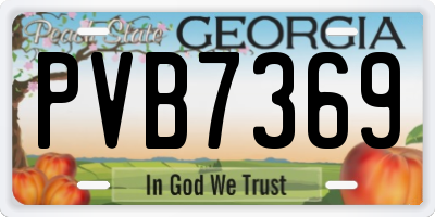 GA license plate PVB7369
