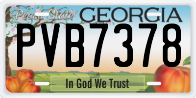GA license plate PVB7378