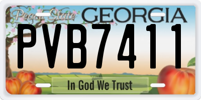 GA license plate PVB7411
