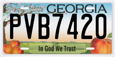 GA license plate PVB7420