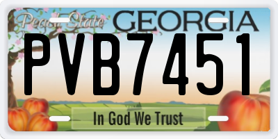 GA license plate PVB7451