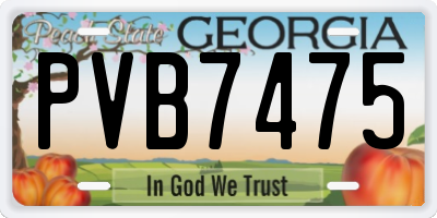 GA license plate PVB7475